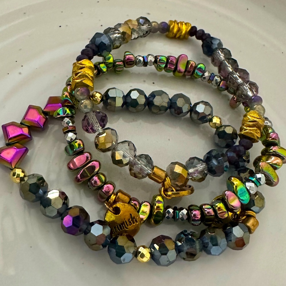 New erimish bracelet set of three boutique trendy stretch beaded bracele…